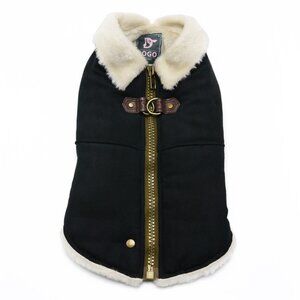 Furry Dog Runner Coat - Size XXL - BLACK NEW